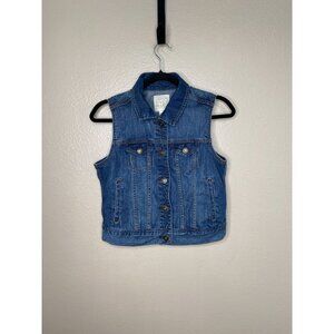 Canyon River Blues Womens Denim Sleeveless Vest S/M Blue Cotton Classic Casual